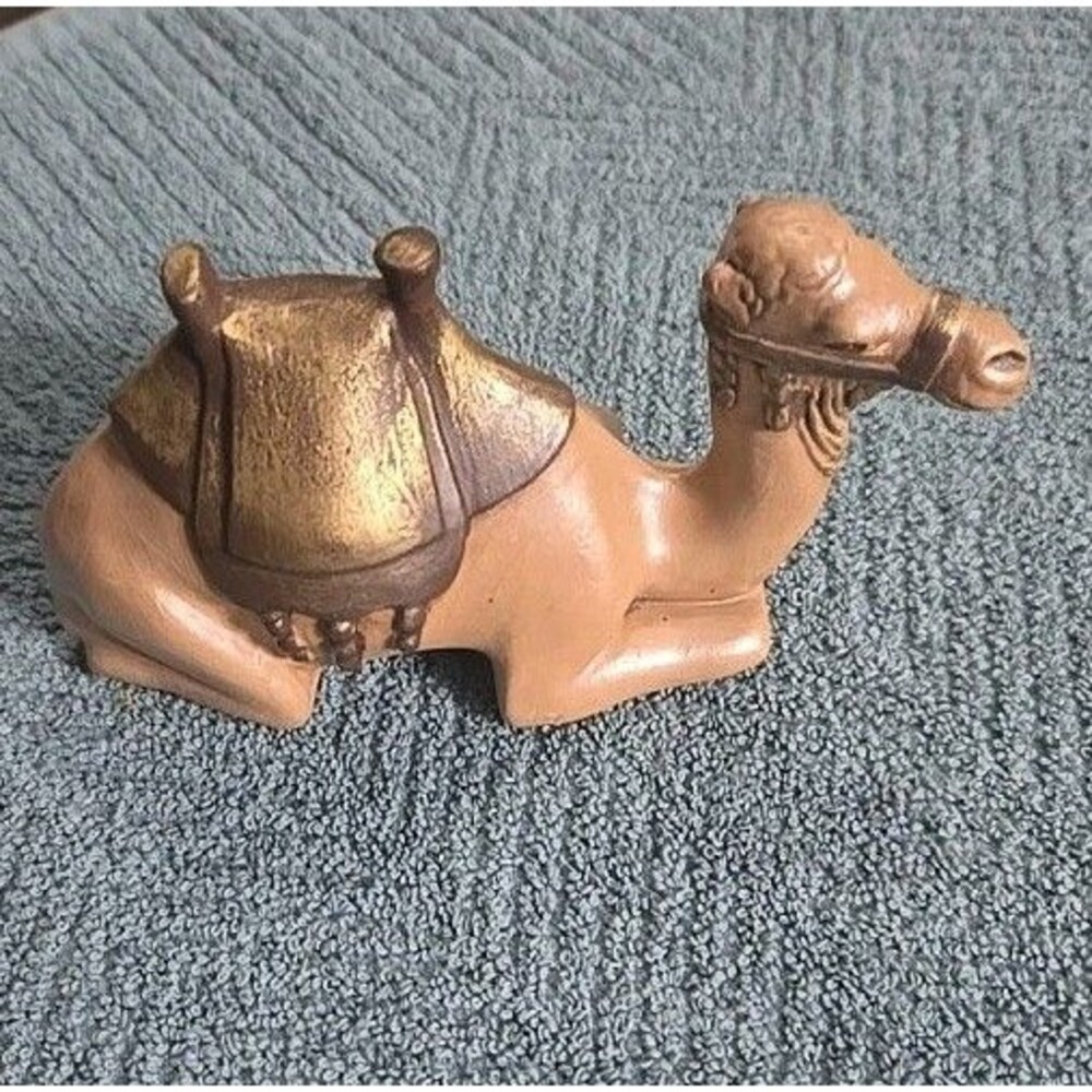 VTG Holland Mold Nativity CAMEL Replacement Figure Metallic Hand Painted